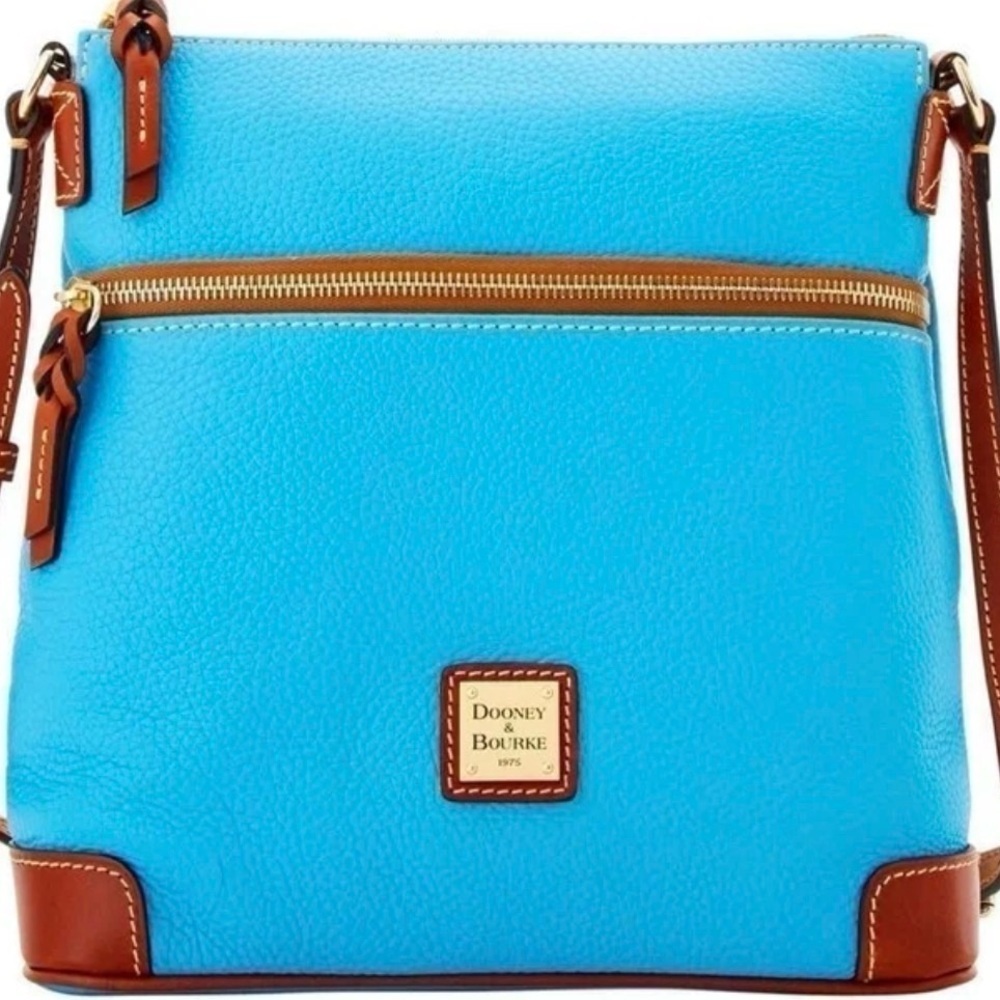 Dooney & Bourke Turquoise Blue and Tan Crossbody Bag
